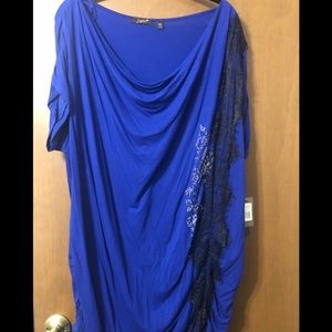 Plus size Royal Blue top with cowl neck